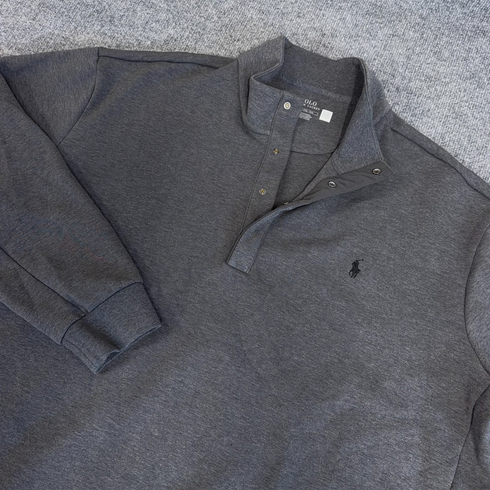 Polo Ralph Lauren Sweatshirt Men 3XLT 1/4 Snap Mock Neck Double Knit Sweater